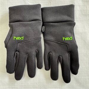Head Black Gloves with Green Logo